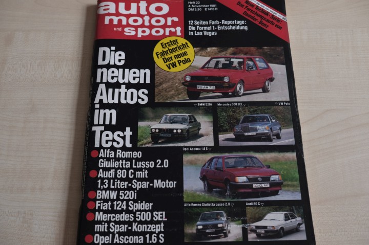Deckblatt Auto Motor und Sport (22/1981)